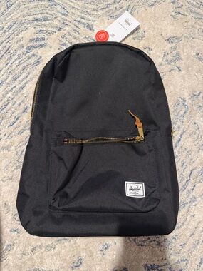 Herschel Supply Company Black Backpack with Gold Zipper Accents